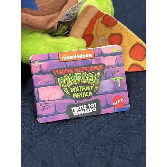 Nickelodeon TMNT Mutant Mayhem Turtle Tot Leonardo Plush 7” Mattel 2023 NWT - Picture 2 of 8